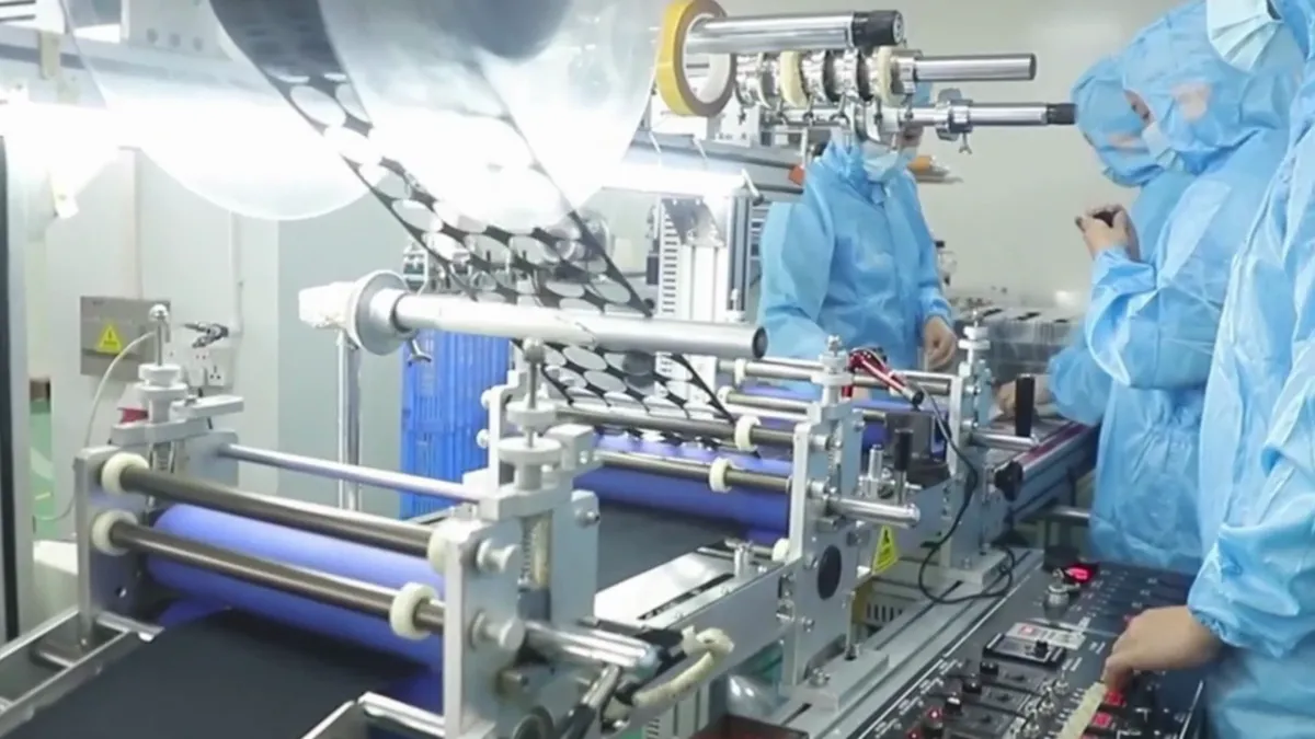 Production machine running a first order