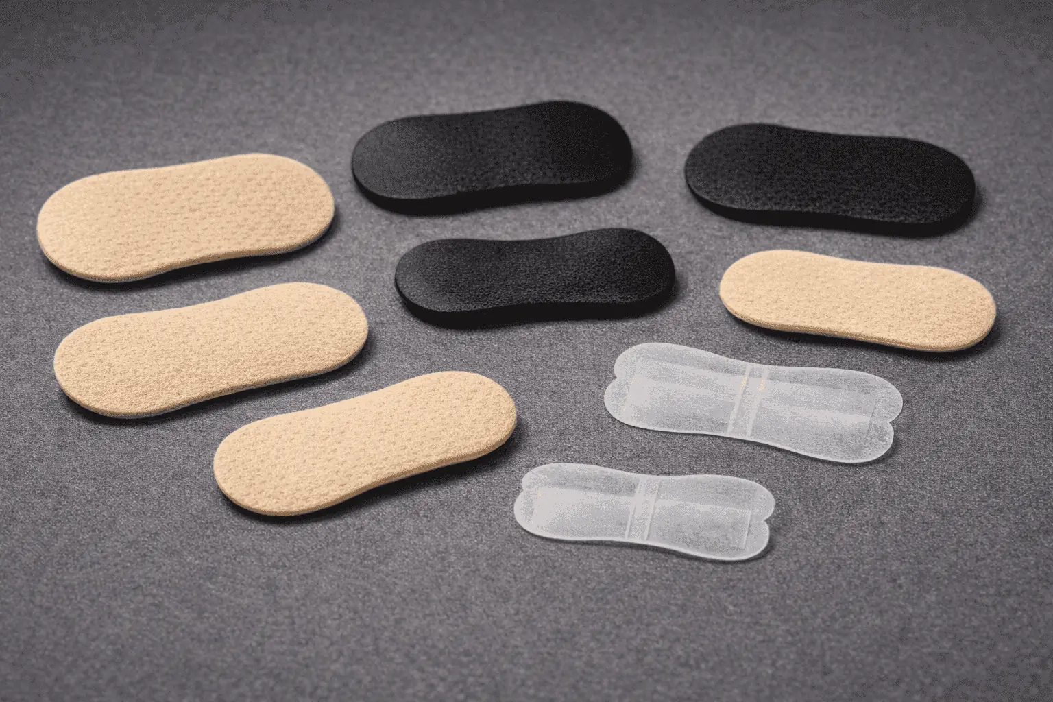 Sleep kit with tan mouth tape and clear nasal strips